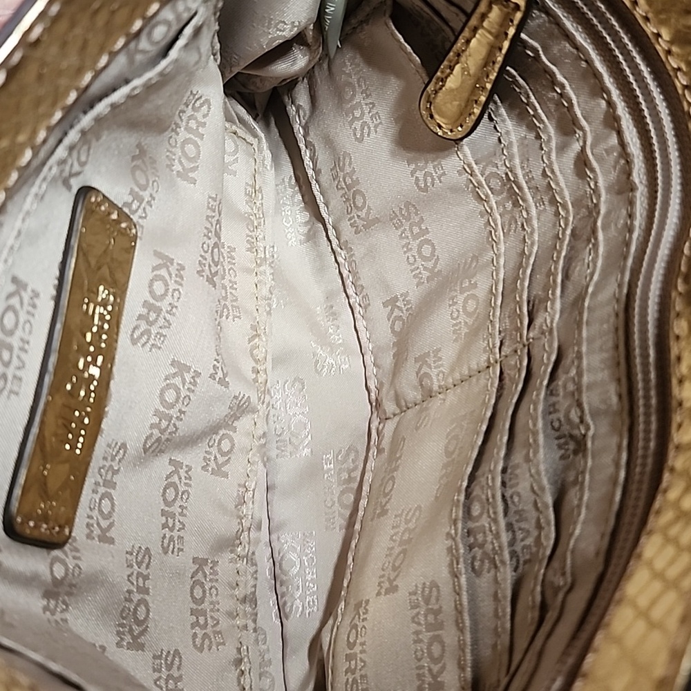 Michael Kors Truly Lavish "All That Glitters" Hamilton Leather Bag Nwt - Picture 11 of 14